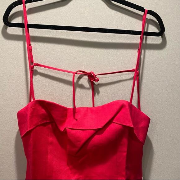 REFORMATION Lambert Linen Open Back Dress - Picture 12 of 12